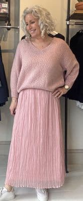 Oui Pleated Skirt dusty rose