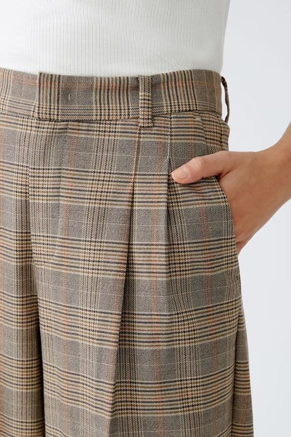 Oui Pleated Trouser light stone grey