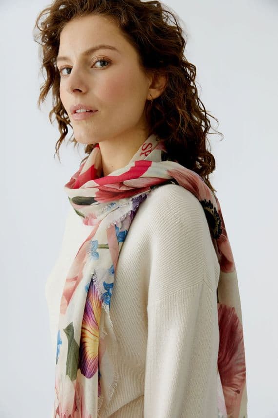 Oui Scarf rose red
