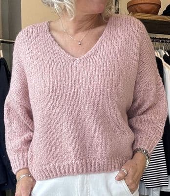 Oui V Jumper dusty rose