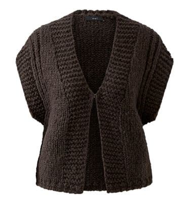 Oui Waistcoat taupe melange
