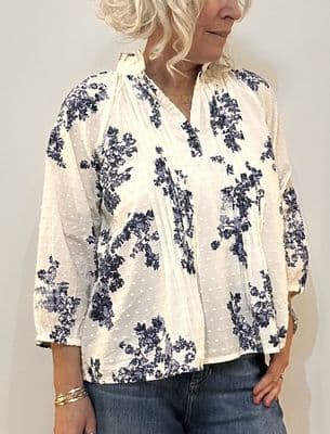 Parent Two Blouse Aletta blue shadow flower print
