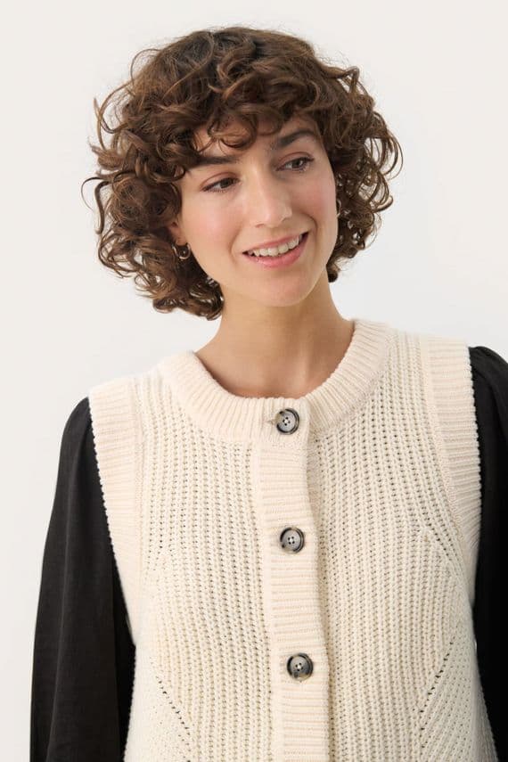 Part Two Knitted Waistcoat Noemie whitecap