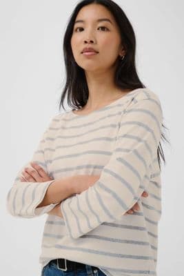 Part Two T-Shirt eggnog/grey stripe
