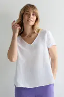 Sahara Button Back Linen Top white