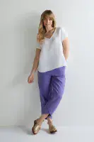 Sahara Button Back Linen Top white
