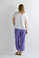 Sahara Button Back Linen Top white