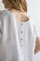 Sahara Button Back Linen Top white