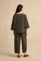 Sahara Check Boxy Top khaki/grey