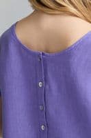 Sahara Linen Button Back Top dahlia