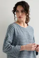 Sahara Linen Viscose Stripe Boxy Top