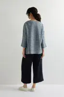 Sahara Linen Viscose Stripe Boxy Top
