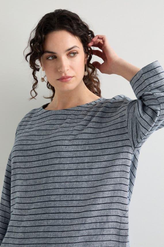 Sahara Linen Viscose Stripe Boxy Top