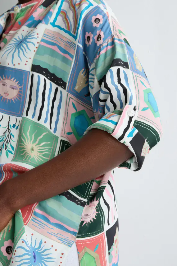 Sahara Mystical Collage Boxy Shirt multi
