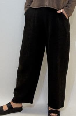 Sahara Seam Detail Linen Trouser black
