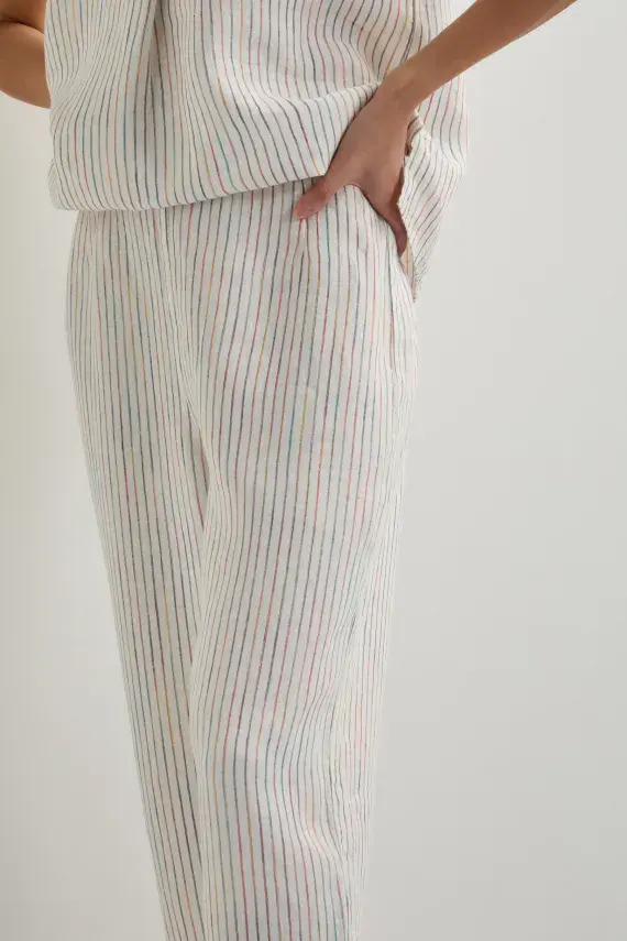 Sahara Space Dye Stripe Bubble Trouer white multi