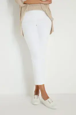 Sahara Stretch Cotton Slim Trouser white
