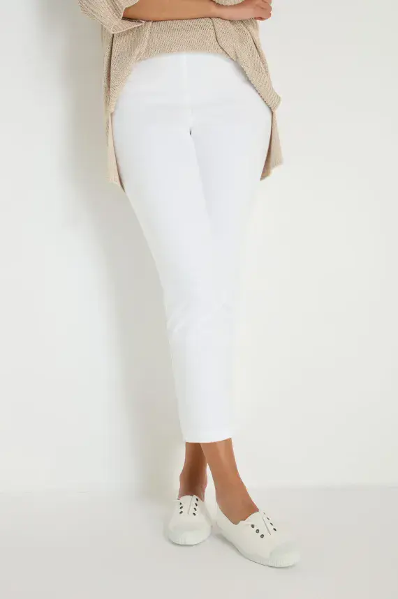 Sahara Stretch Cotton Slim Trouser white