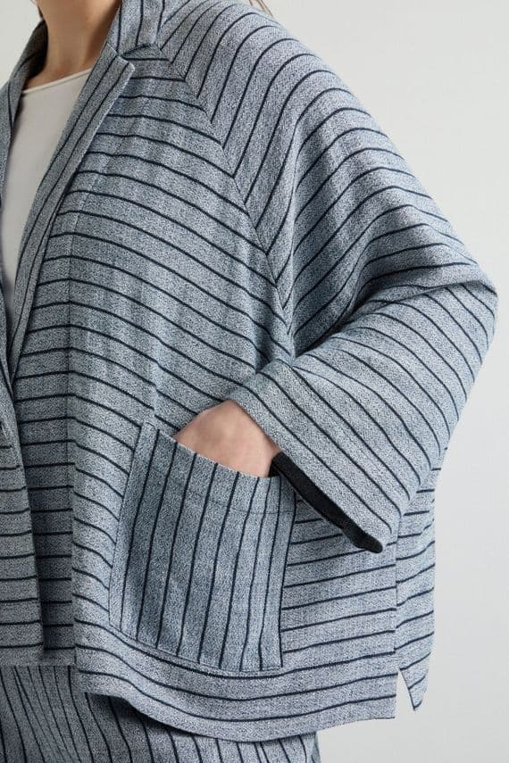 Sahara Viscose Stripe Boxy Jacket