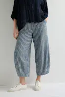 Sahara Viscose Stripe Bubble Trouser navy