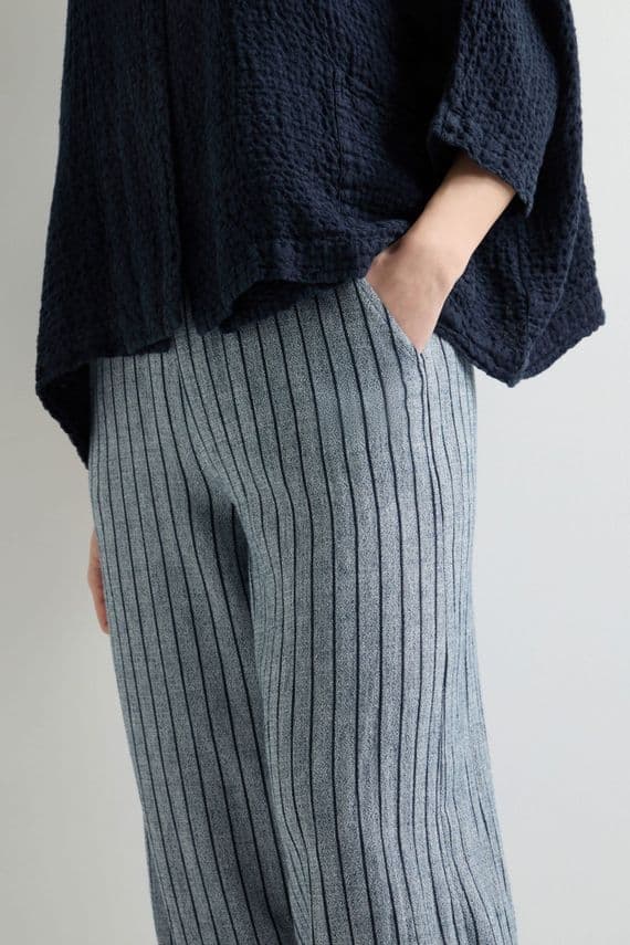 Sahara Viscose Stripe Bubble Trouser navy