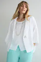 Sahara Waffle Linen Boxy Jacket white