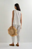 Sahara White Space Dye Stripe Vest white multi