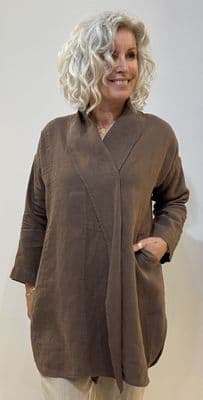 Vetono Long Jacket mocha