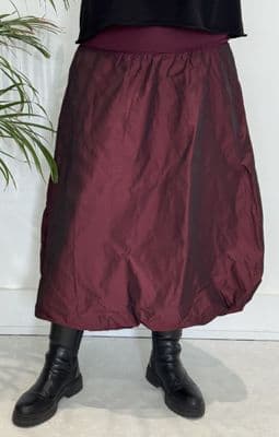 Vetono Taffeta Skirt red wine