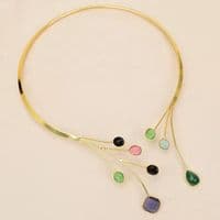 Agate Gemstones cuff Neckpiece