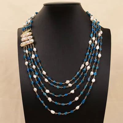 Apatite pearl gemstone Necklace