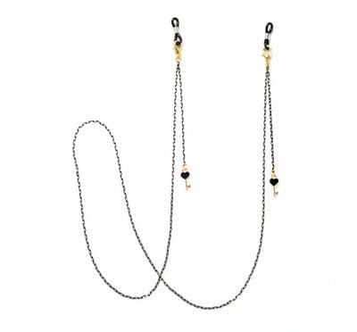 Black key heart sunglasses chain