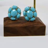 Blue crystal stud earrings