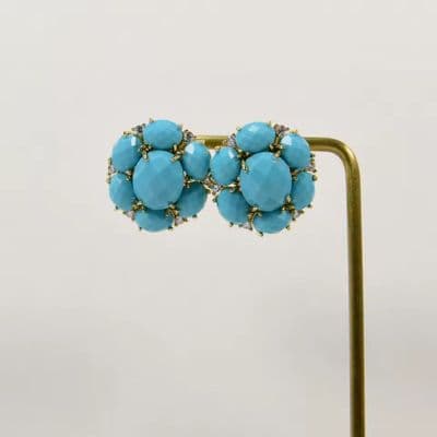 Blue crystal stud earrings