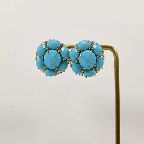 Blue crystal stud earrings