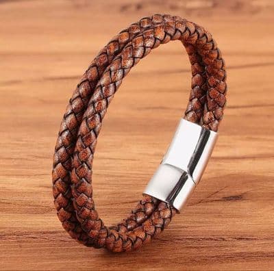 Brown Double Layered Men’s Bracelet
