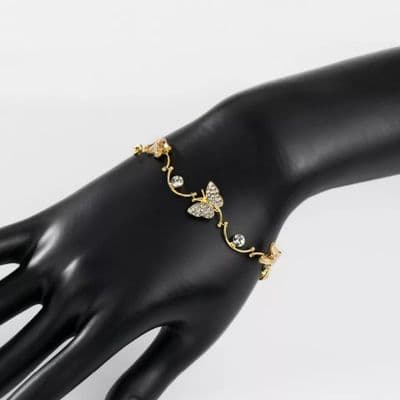 Butterfly crystals studded bracelet