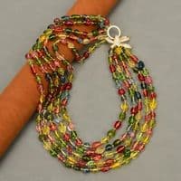 Coloured crystals Necklace and Bracelet set
