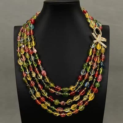 Coloured crystals Necklace and Bracelet set