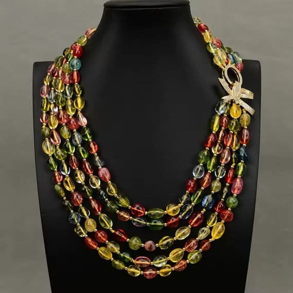 Coloured crystals Necklace and Bracelet set