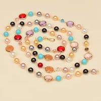 Coloured Gemstone Extra long Necklace