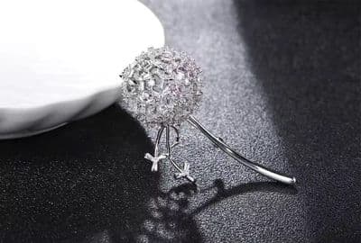 Crystal Encrusted dandelion Brooch