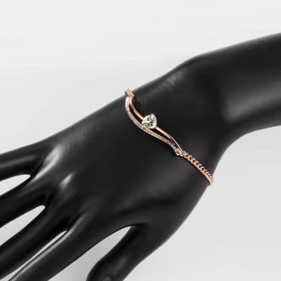 Cubic zirconia rose gold bracelet