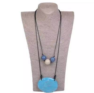 Double Layered Resin Long Statement Neckpiece