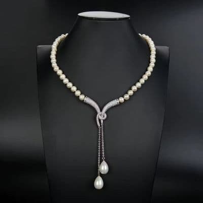 Freshwater drop Necklace and Earrings set
