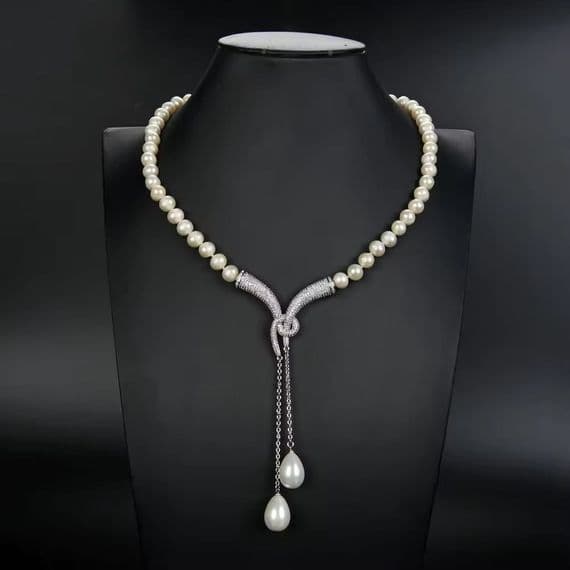 Freshwater drop Necklace and Earrings set