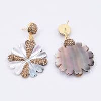 Gold encrusted seashell earrings