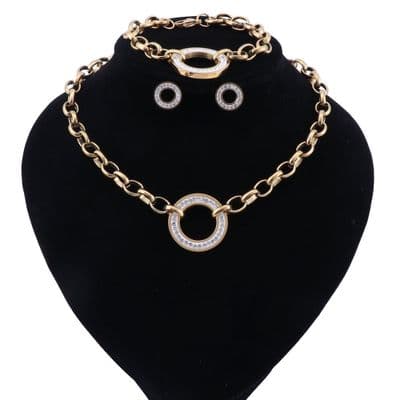 Gold tone Interlocking Chain Set