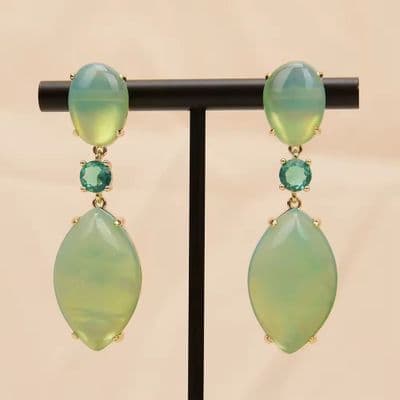 Green Opal Gemstone earrings