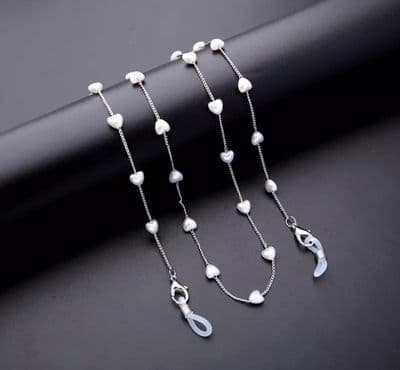 Heart pearl sunglasses chain